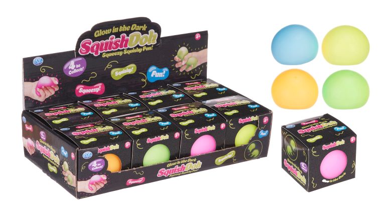 BALL SQUISHY Pallina luminescente 10cm In espo da 8pz 4ass…x8…x48